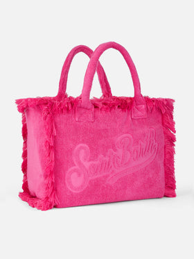 Vanity Terry fuchsia tote bag  with embossed logo