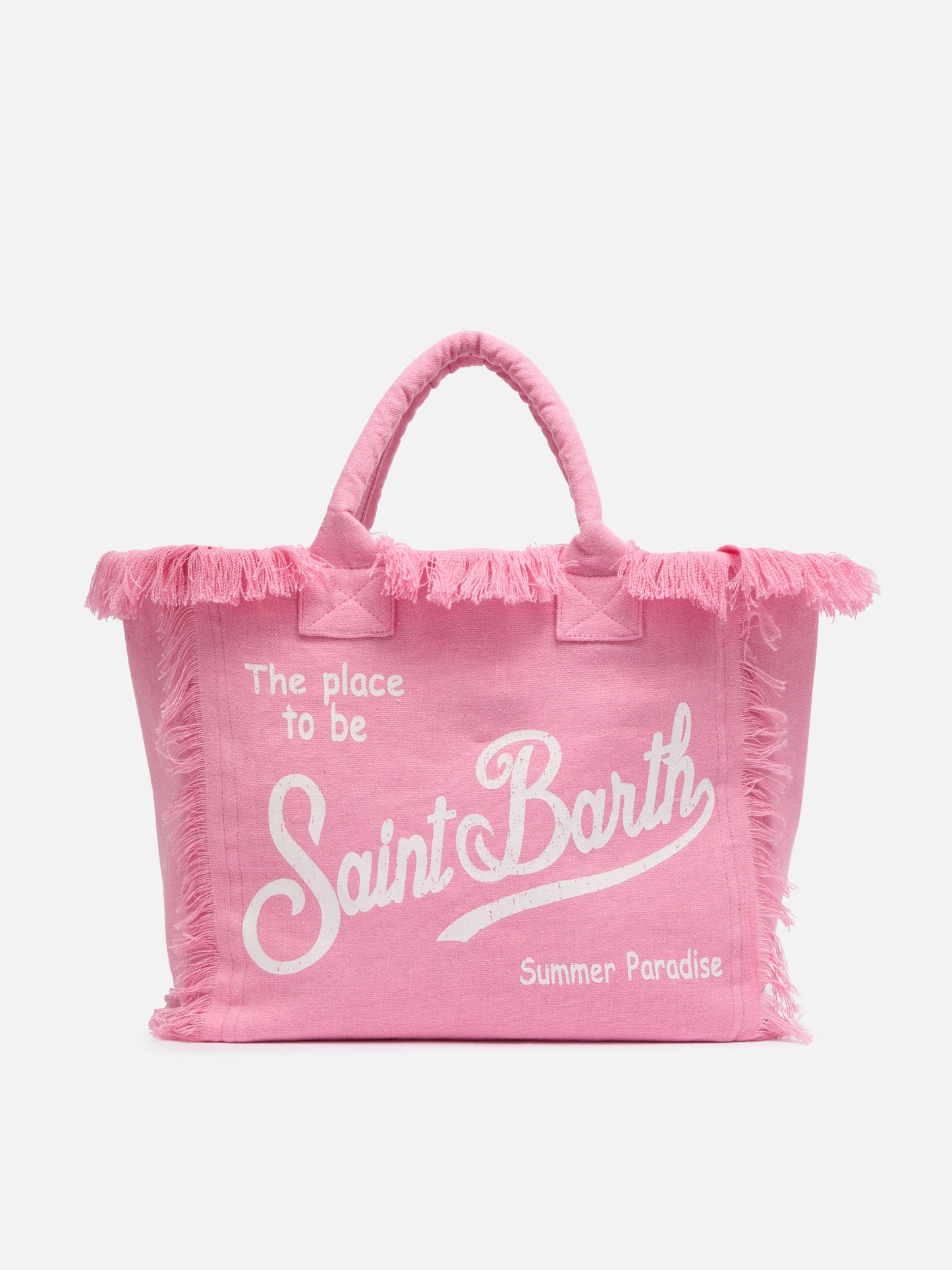 Vanity pink linen shoulder bag