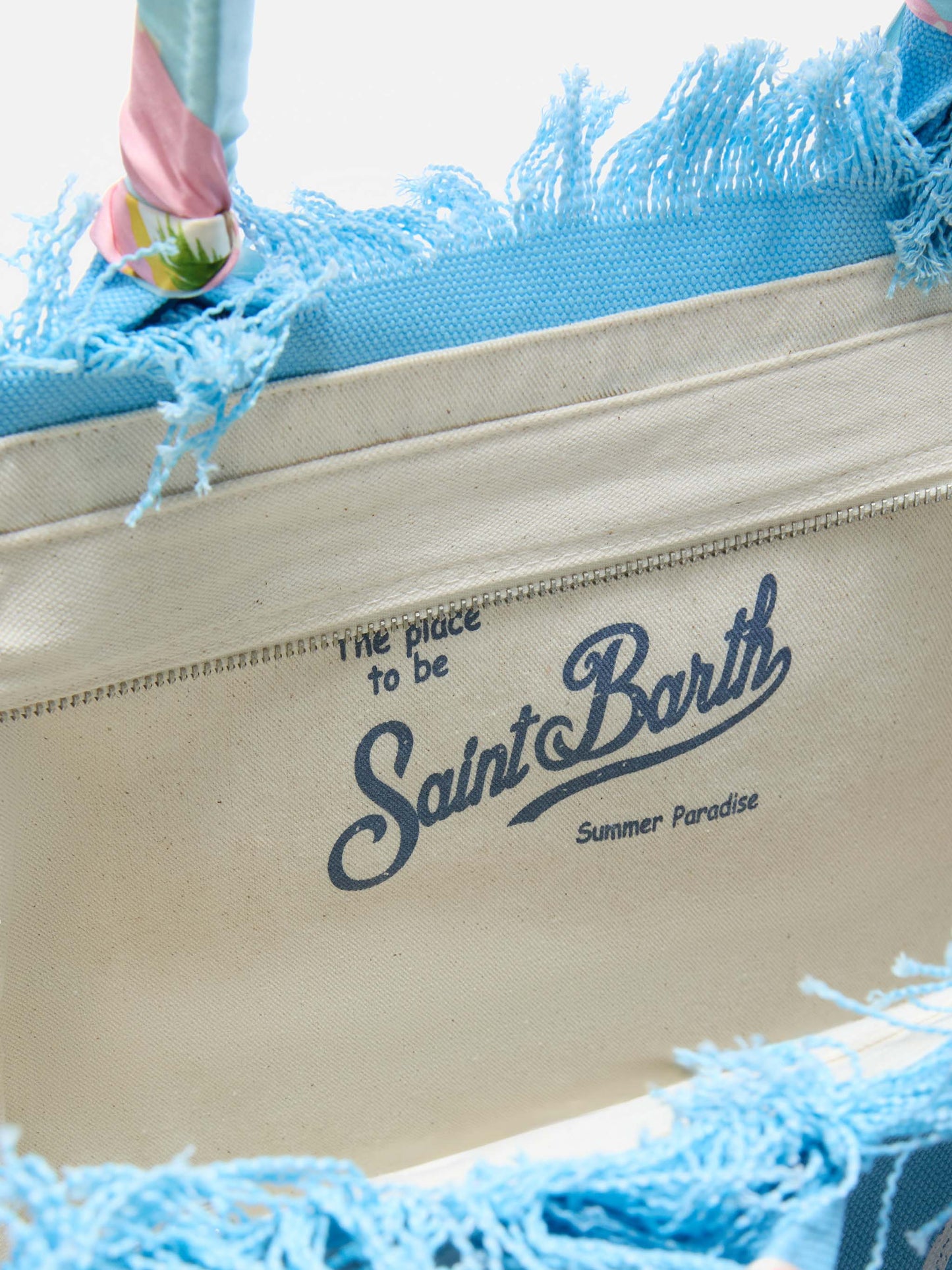 Light blue Canvas Vanity regular bag with removable twill
