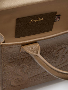 Vanity Bag Midi Shoulder Bag in brown hammered leather