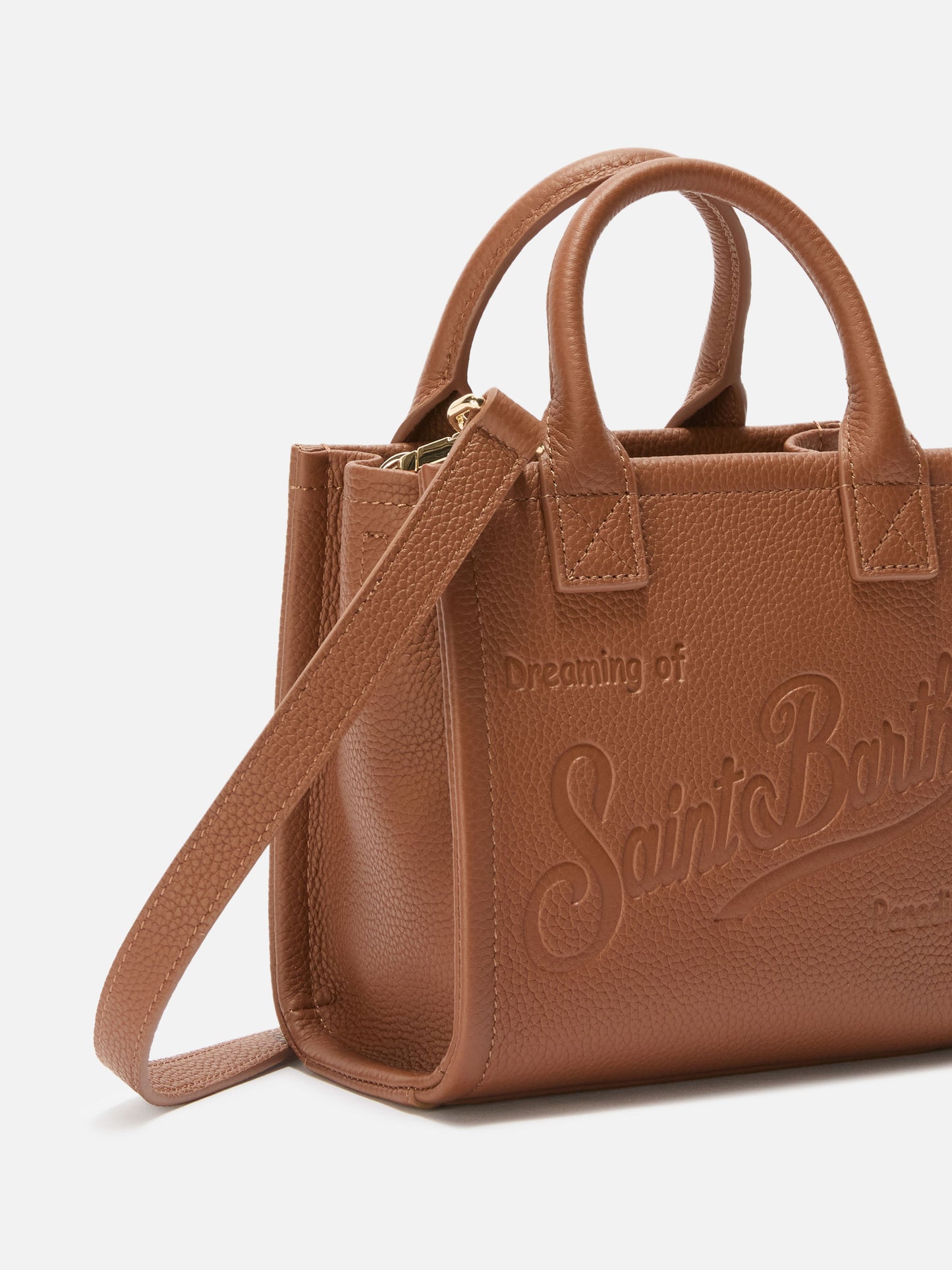 Vanity Bag Mini Shoulder Bag in camel hammered leather
