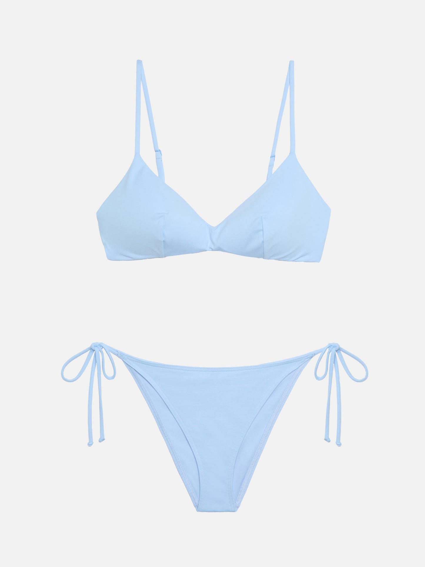Virgo light blue classic swim briefs - May light blue scoop bralette top