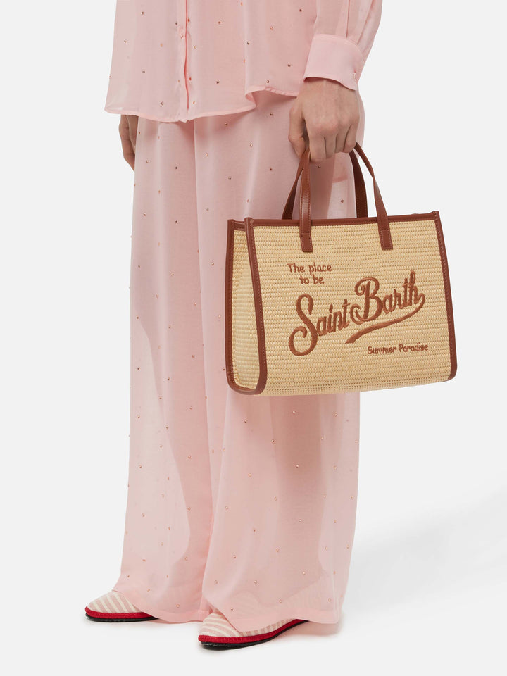 Beige Vivian Midi Straw handbag - MC2 Saint Barth