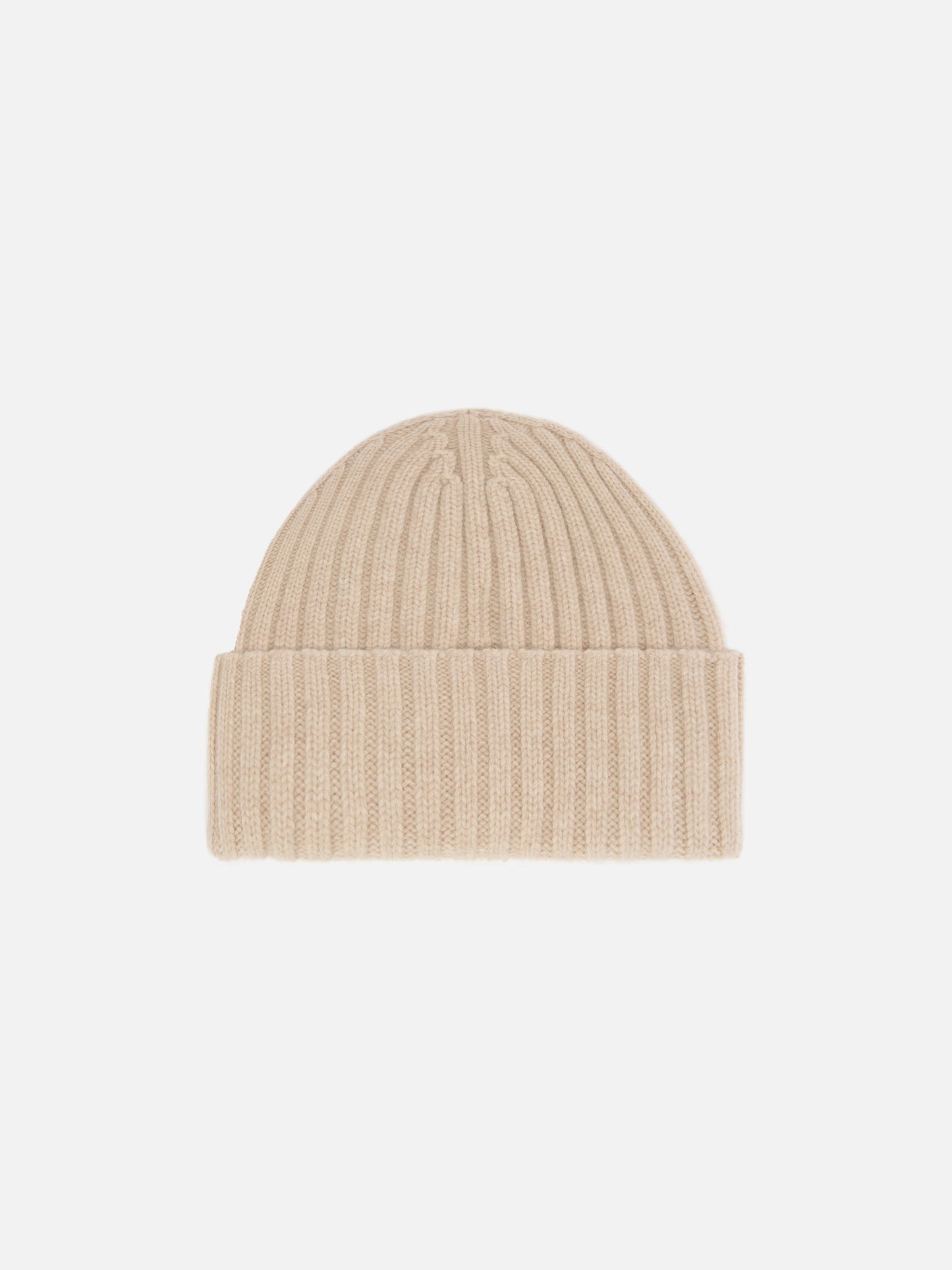 Wengen beanie in beige wool with St. Barth embroidery on the turn-up