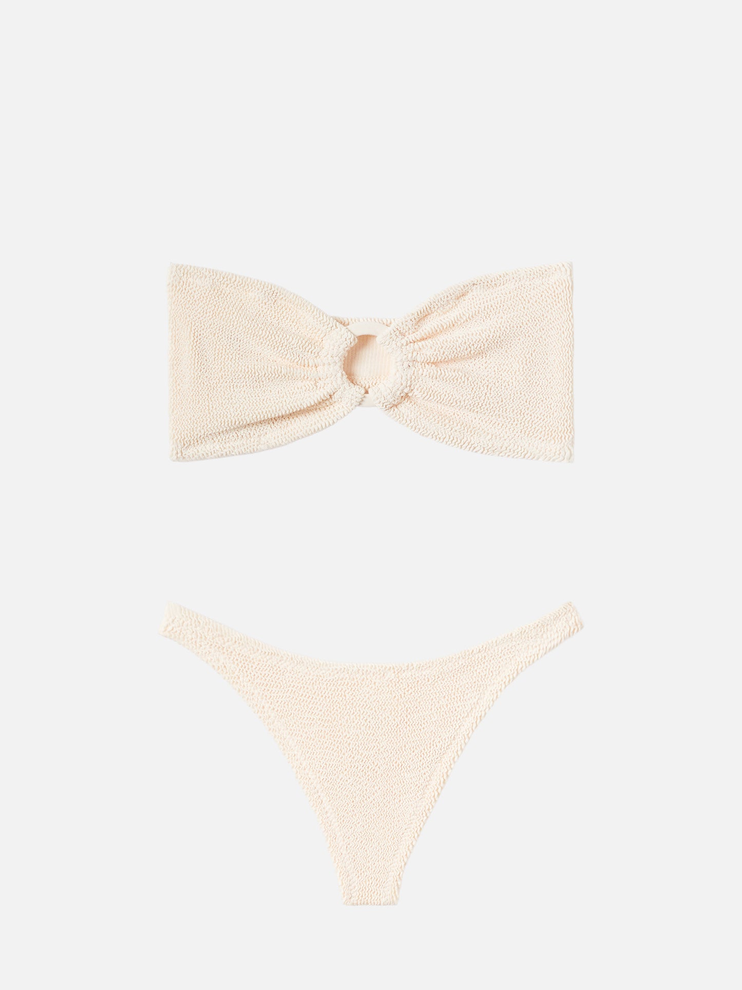 Yulia beige crinkle bandeau top