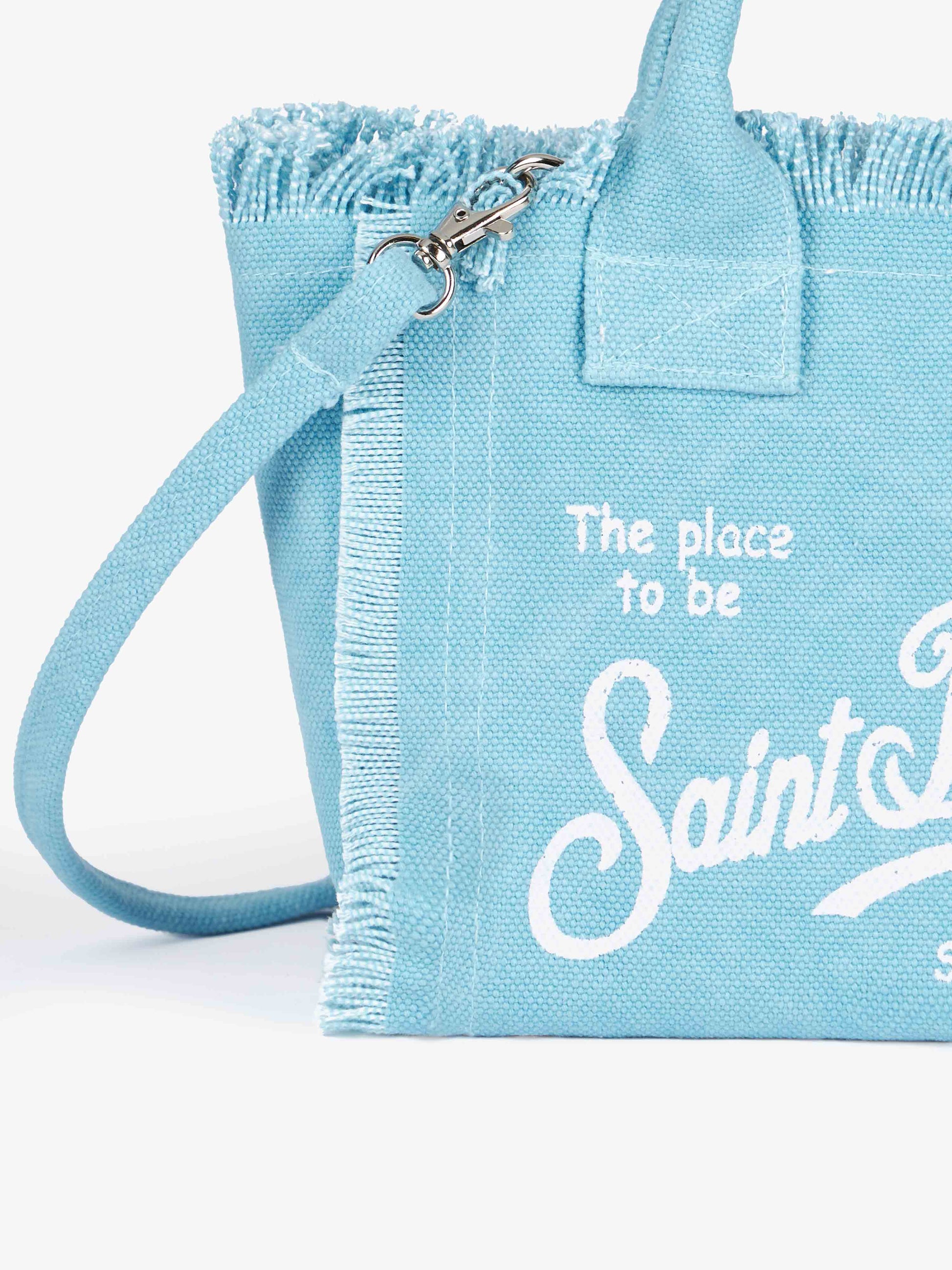 Light blue cotton canvas Mini Vanity bag - MC2 Saint Barth