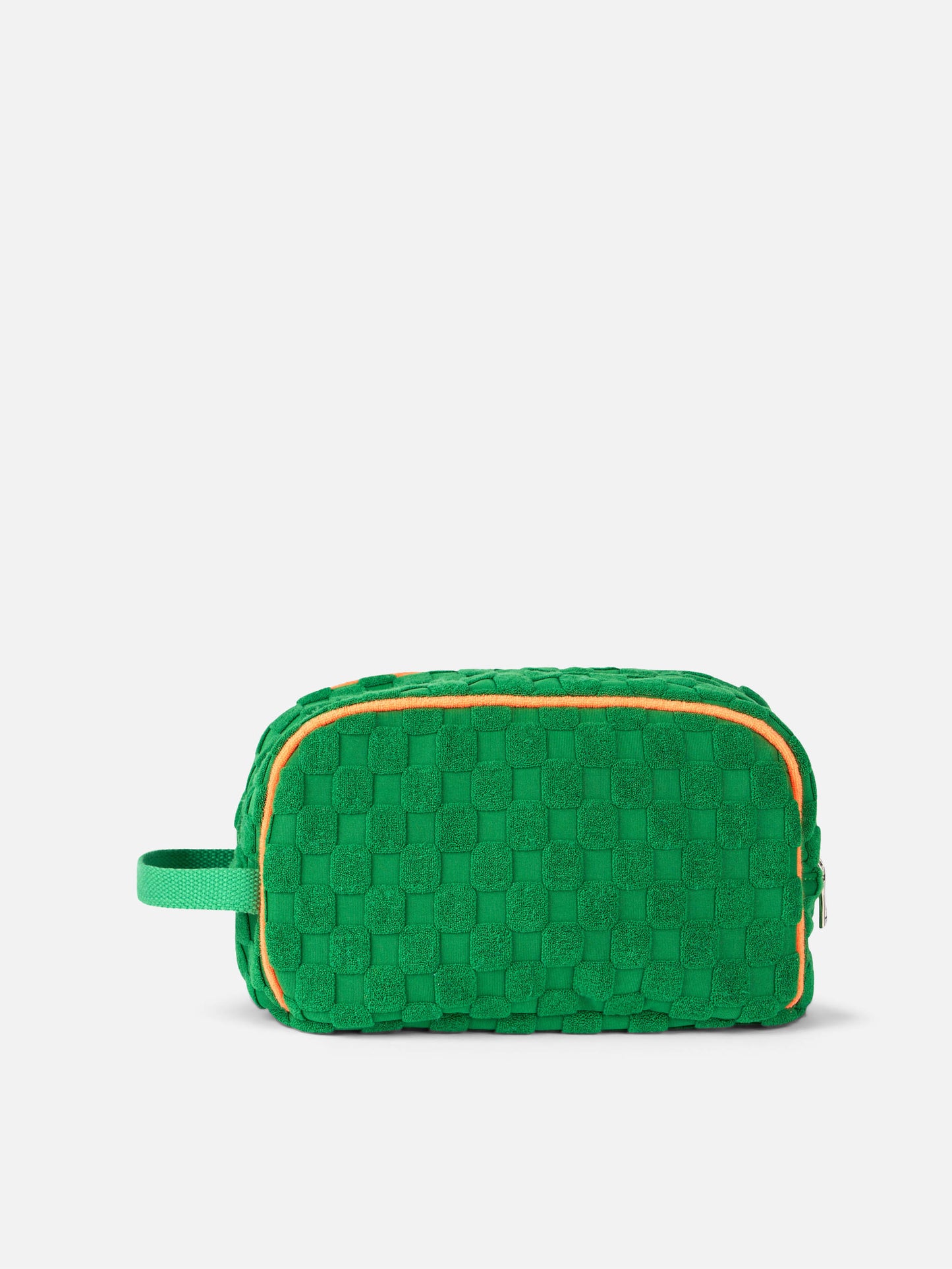 Green terry embossed beauty case