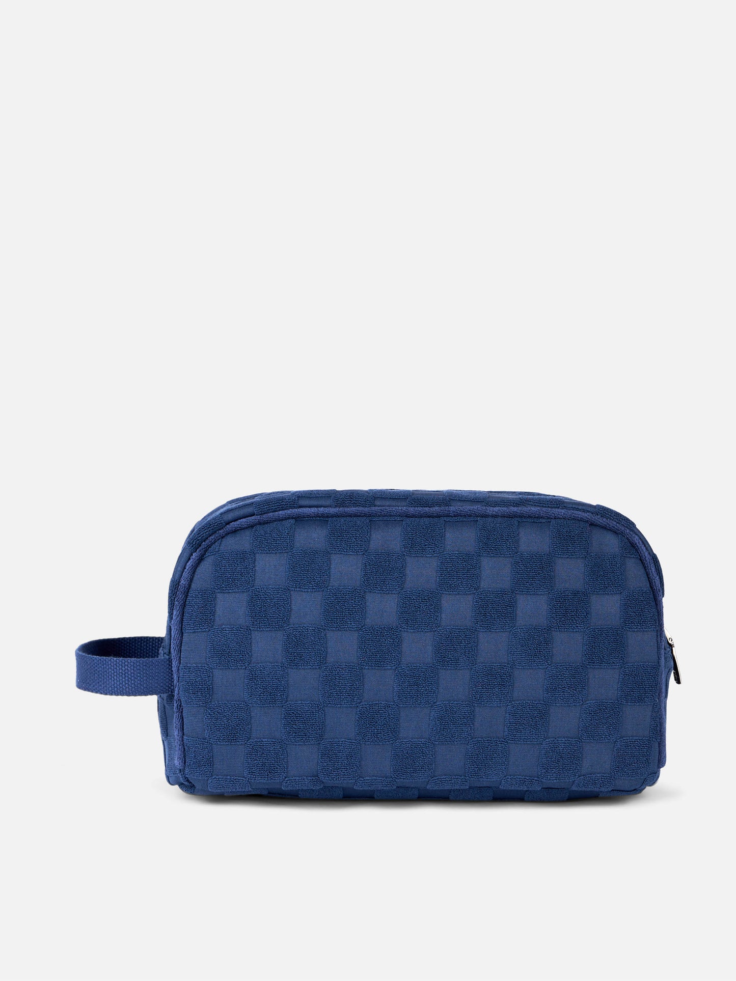 Blue terry embossed beauty case