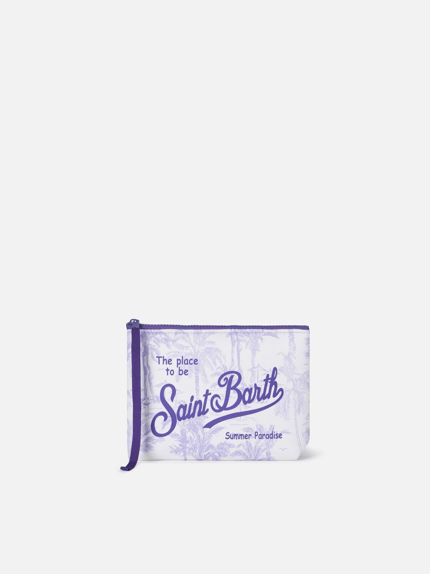 Pochette Aline in scuba con stampa toile de jouy