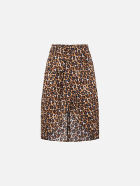 Woman midi skirt Amanda with leopard print - MC2 Saint Barth