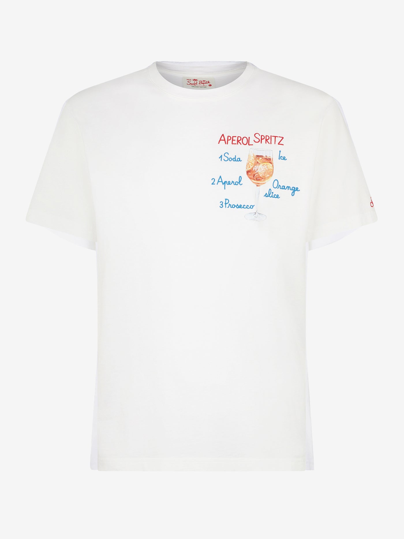 Man cotton t-shirt with Aperol Spritz front embroidery | APEROL SPECIAL EDITION - MC2 Saint Barth