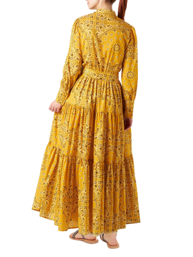 Woman ochre bandanna long dress Jensen - MC2 Saint Barth