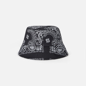 Cotton bucket hat with front embroidery and bandanna pattern - MC2 Saint Barth