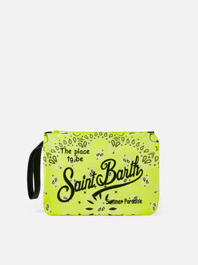 Parisienne-Canvas-Clutch mit Bandana-Print