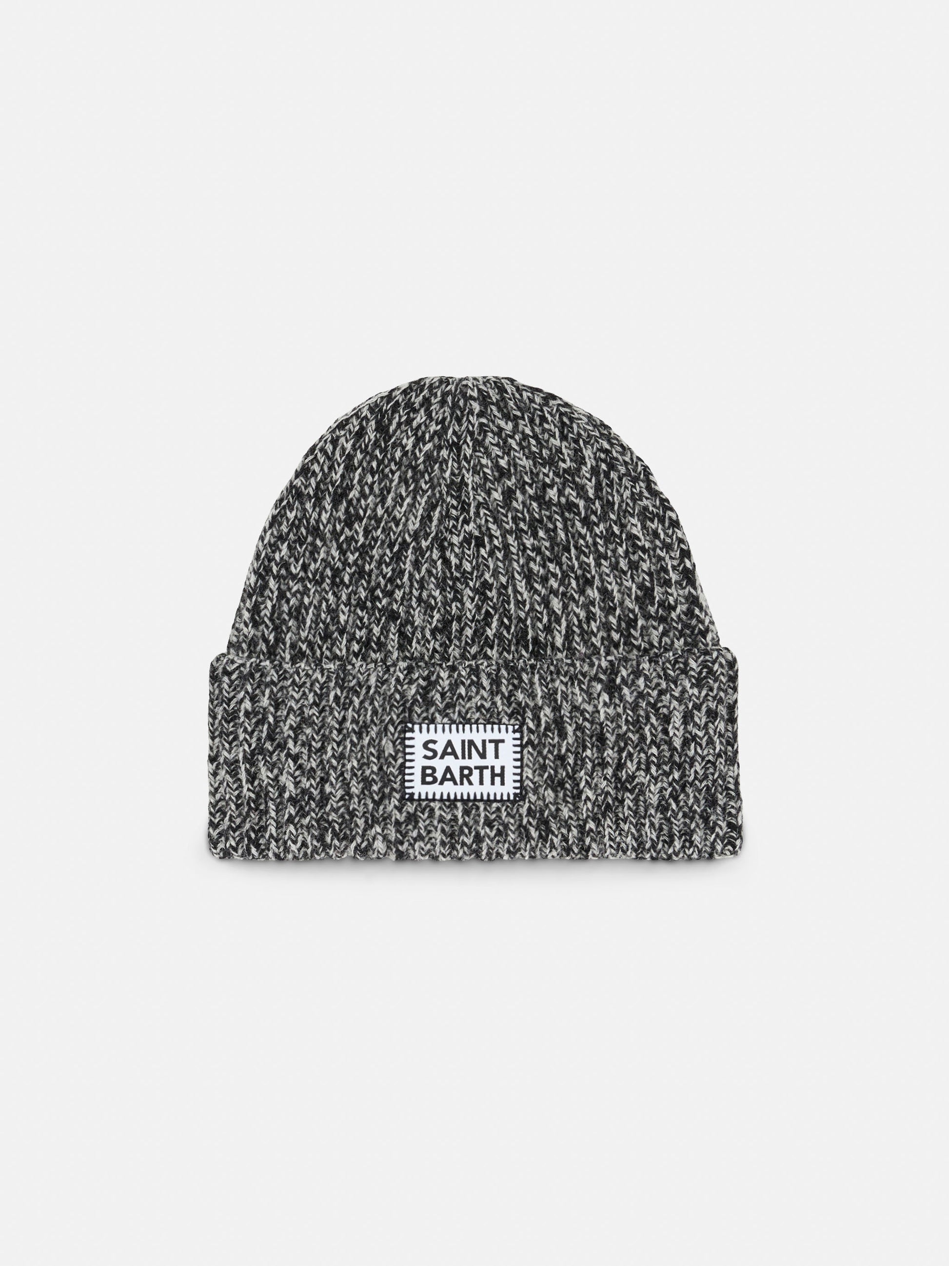 Woman white mouliné beanie with Saint Barth embroidery - MC2 Saint Barth