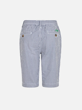 Boy seersucker bermuda shorts Ischia Jr - MC2 Saint Barth