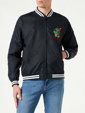 Man blue navy jacket with parrots embroidery - MC2 Saint Barth