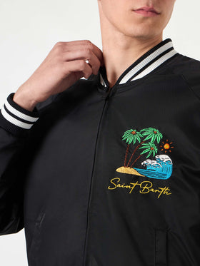Man black jacket with Saint Barth island embroidery - MC2 Saint Barth