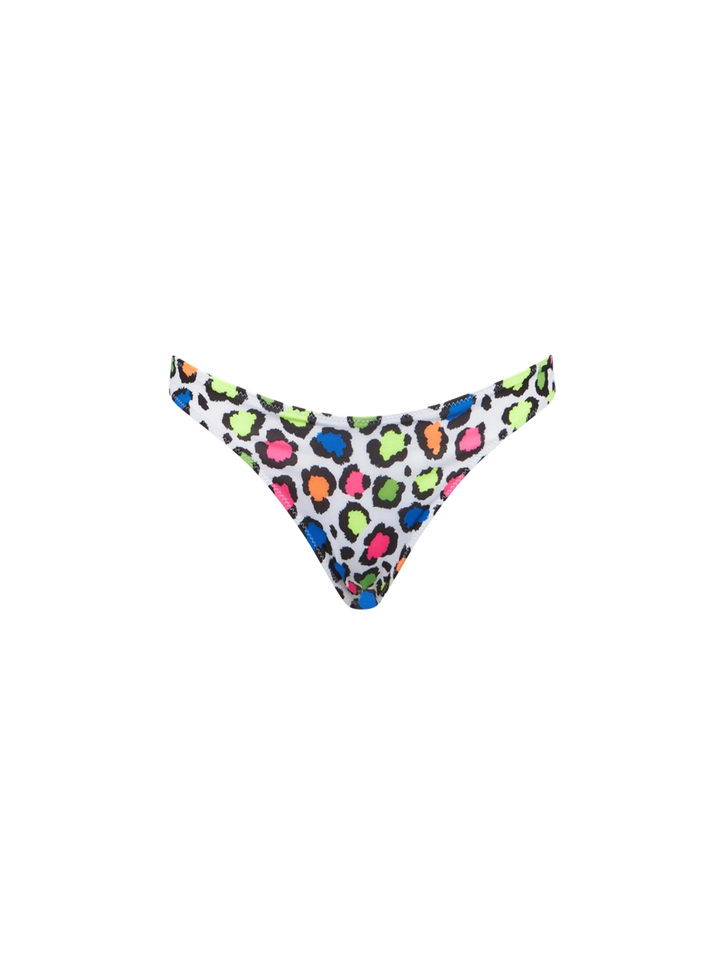 Woman cheeky swim briefs with multicolor animalier print - MC2 Saint Barth