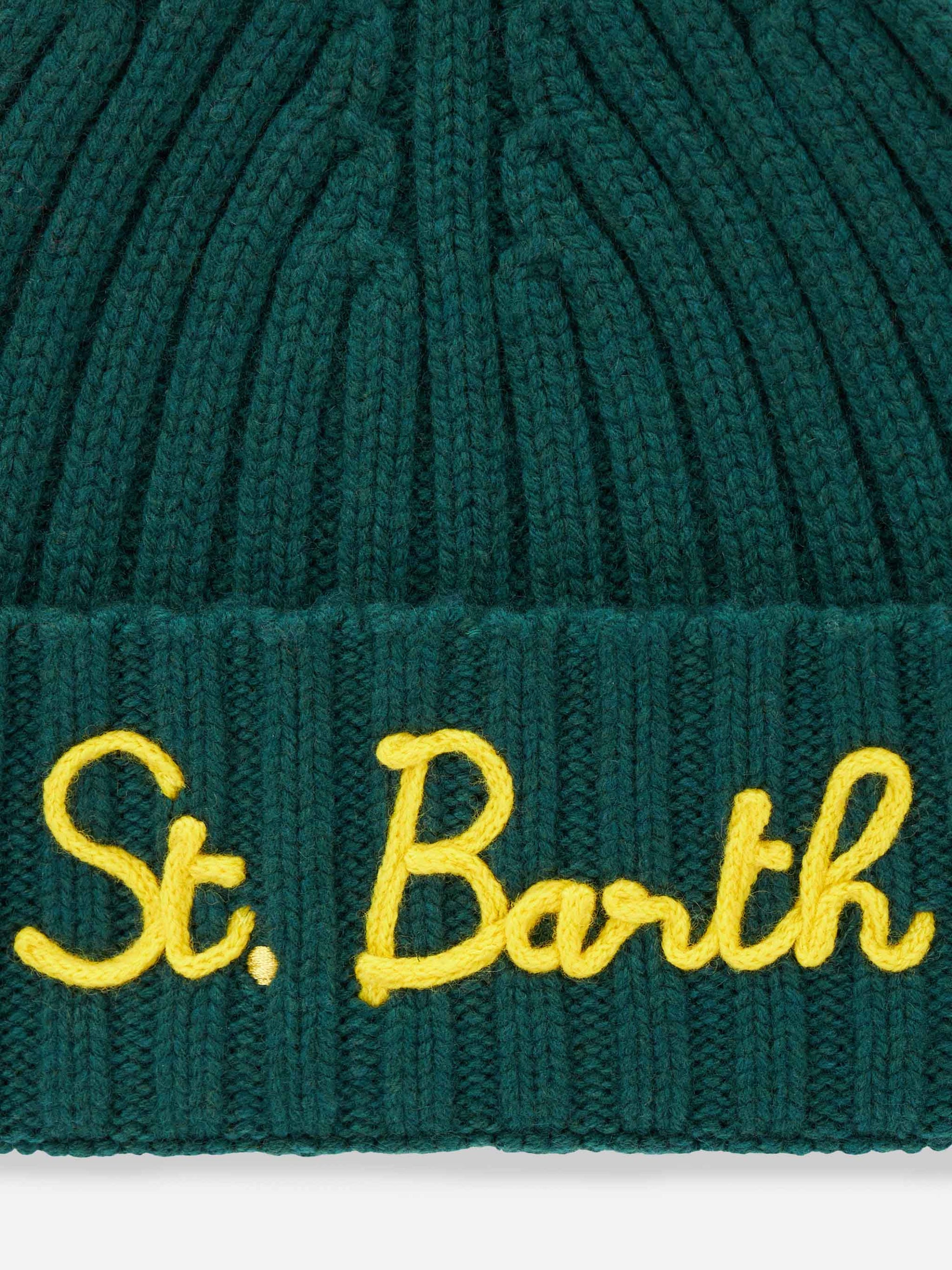 Boy green beanie with St. Barth embroidery - MC2 Saint Barth