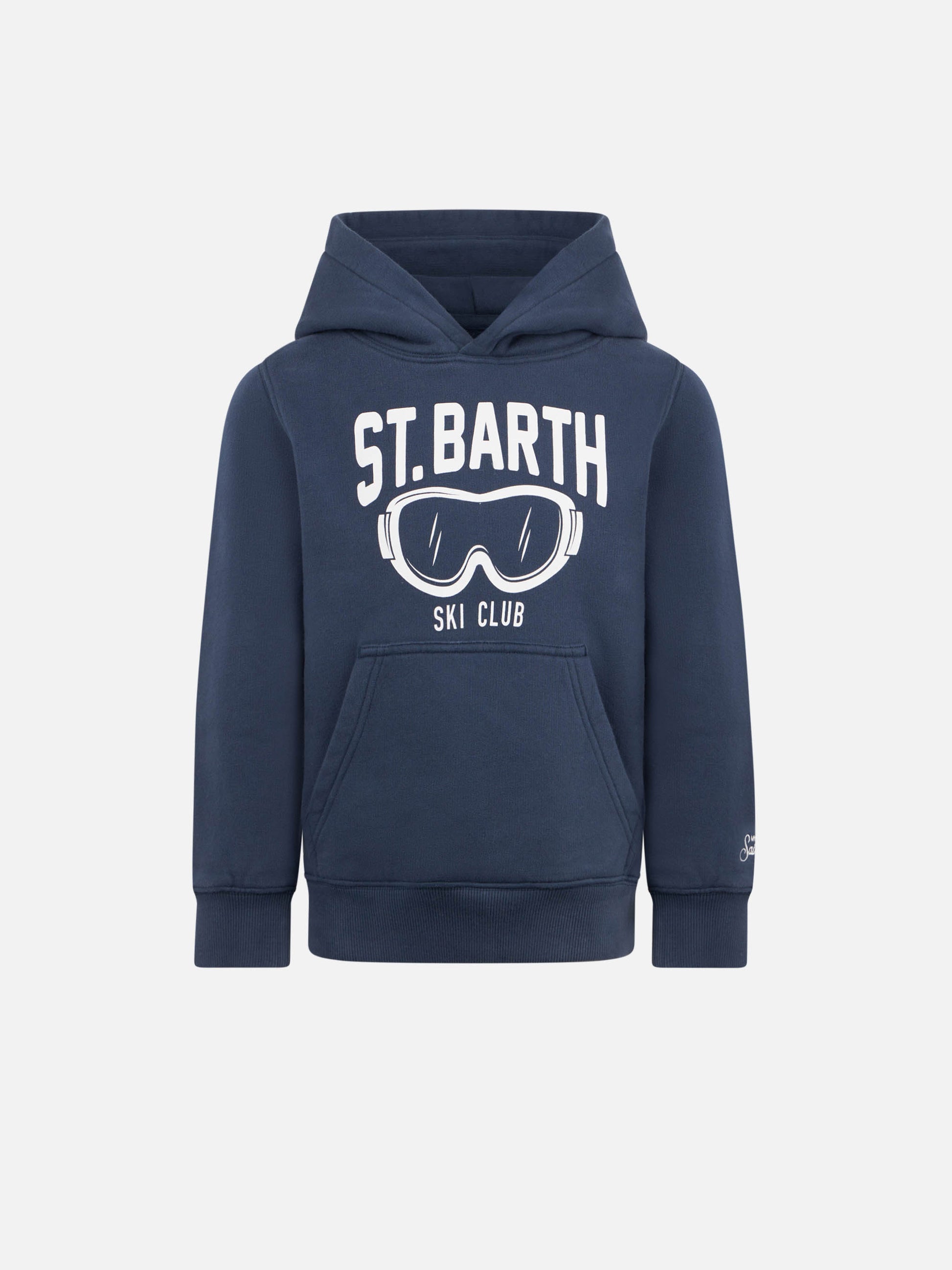 Boy blue hoodie with St. Barth ski club print - MC2 Saint Barth