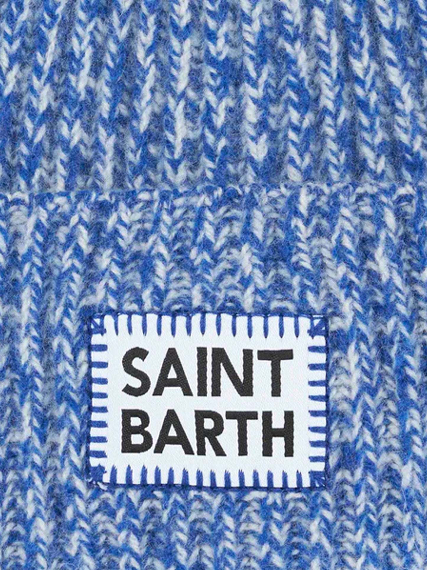 Kid white and bluette mouliné beanie with Saint Barth embroidery - MC2 Saint Barth