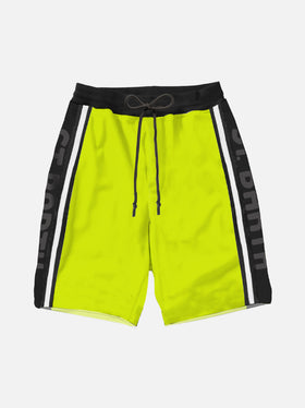 Boy yellow long swim shorts with black side bands - MC2 Saint Barth