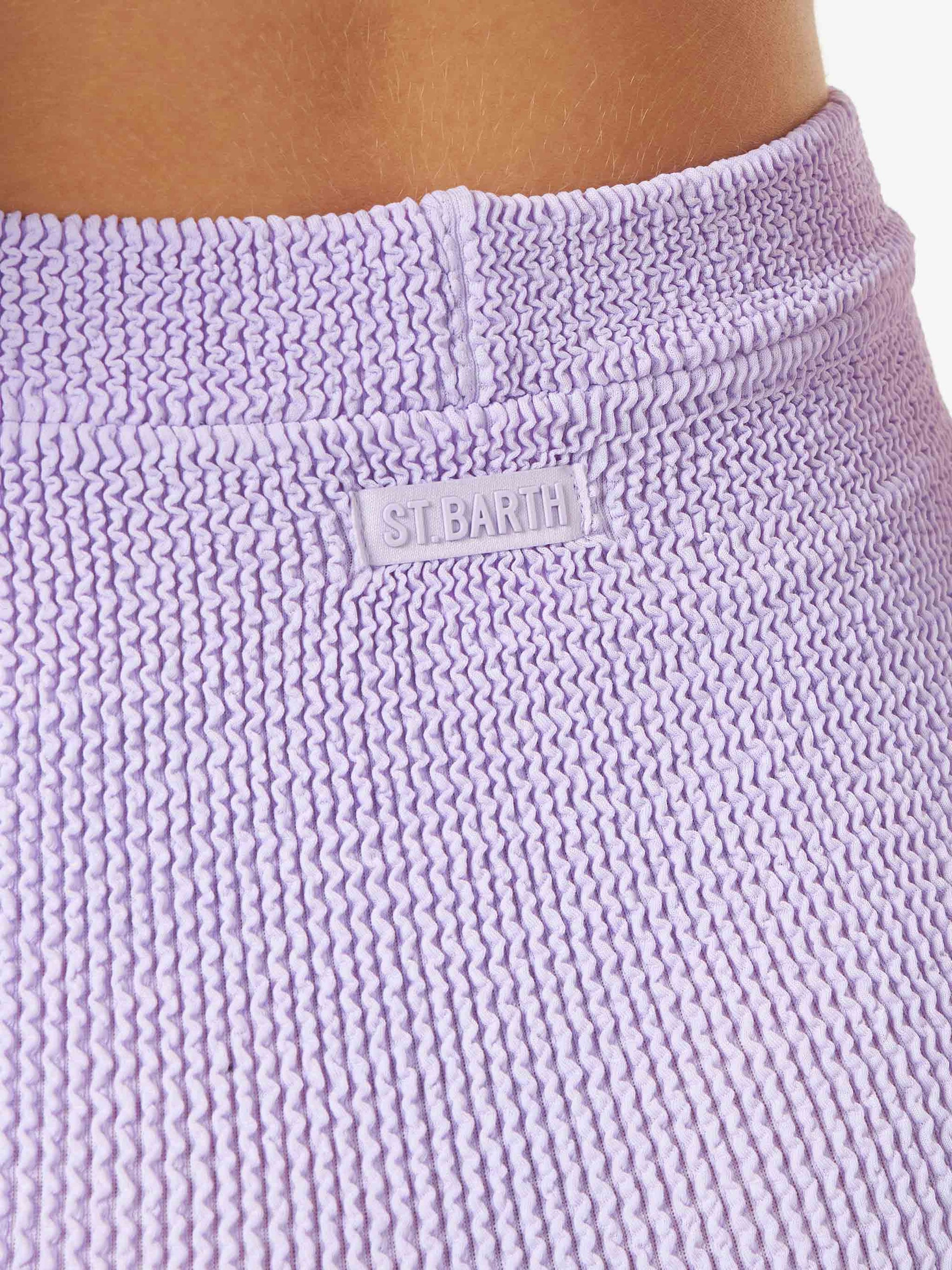 Woman lilac crinkle mini skirt - MC2 Saint Barth