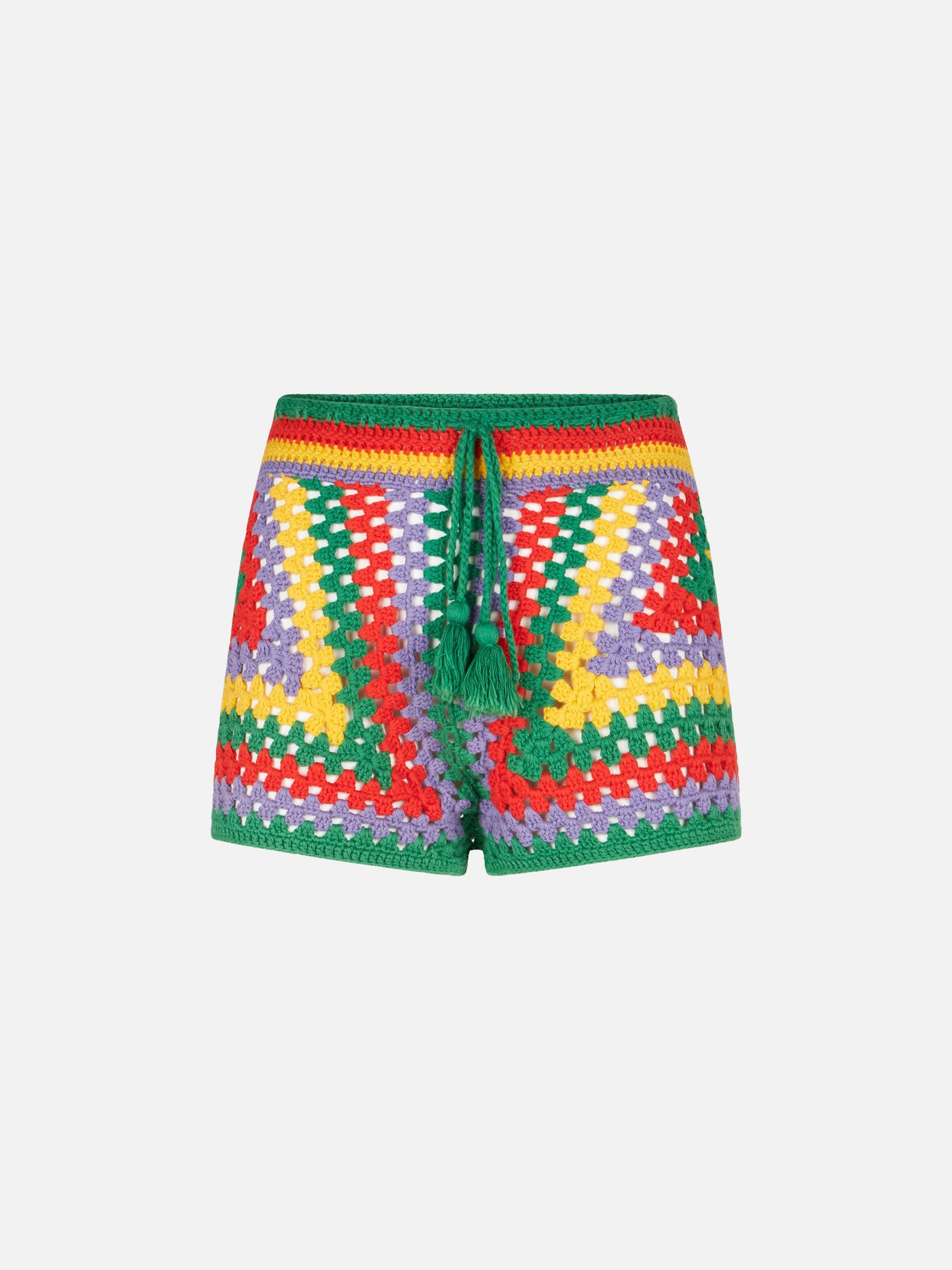 Mehrfarbige Häkelshorts