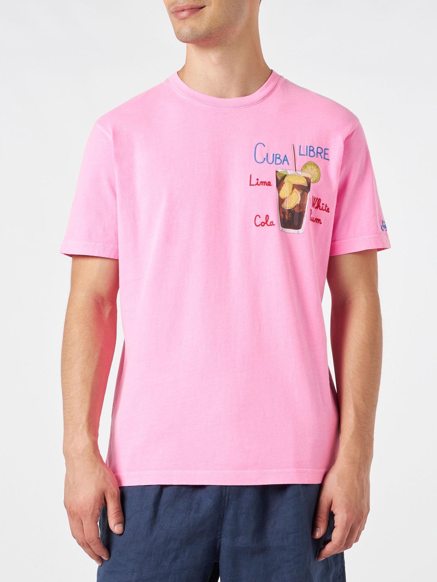 T-shirt da uomo in cotone con ricamo Cuba Libre