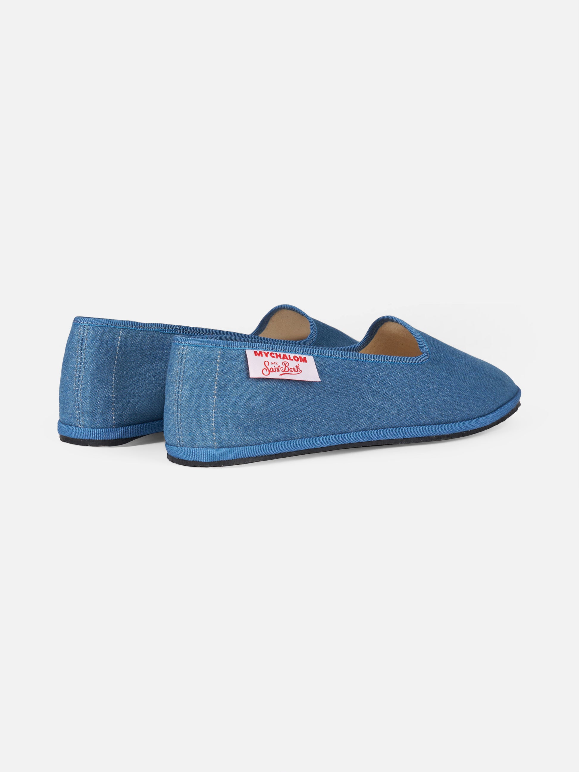 Woman denim slipper loafers | MY CHALOM SPECIAL EDITION - MC2 Saint Barth