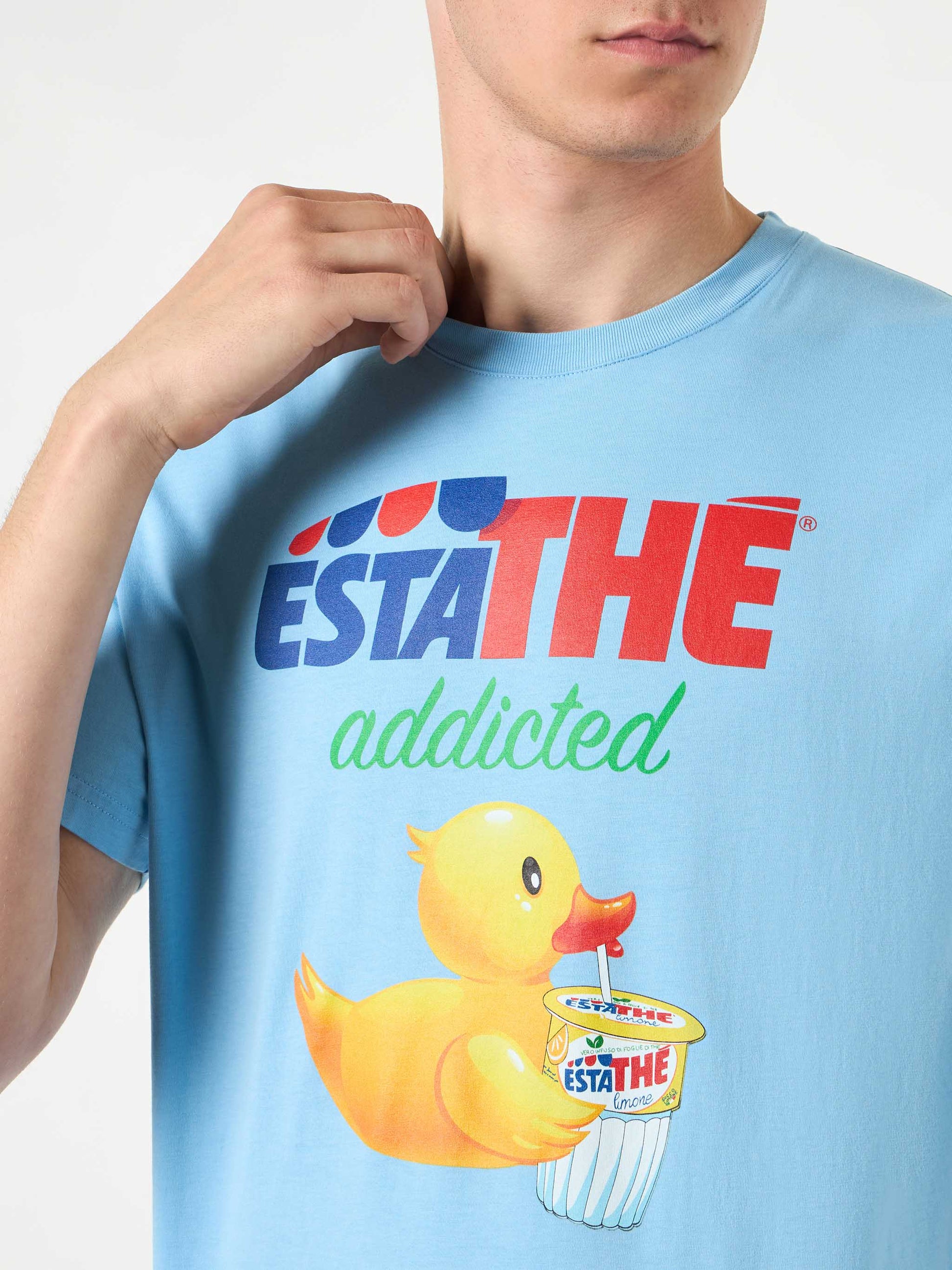 Man cotton t-shirt with ducky Estathé print | ESTATHE' SPECIAL EDITION - MC2 Saint Barth
