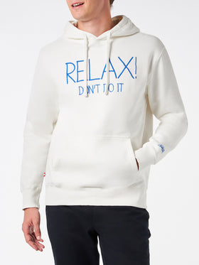 Man white hoodie with Relax Don't do it embroidery - MC2 Saint Barth