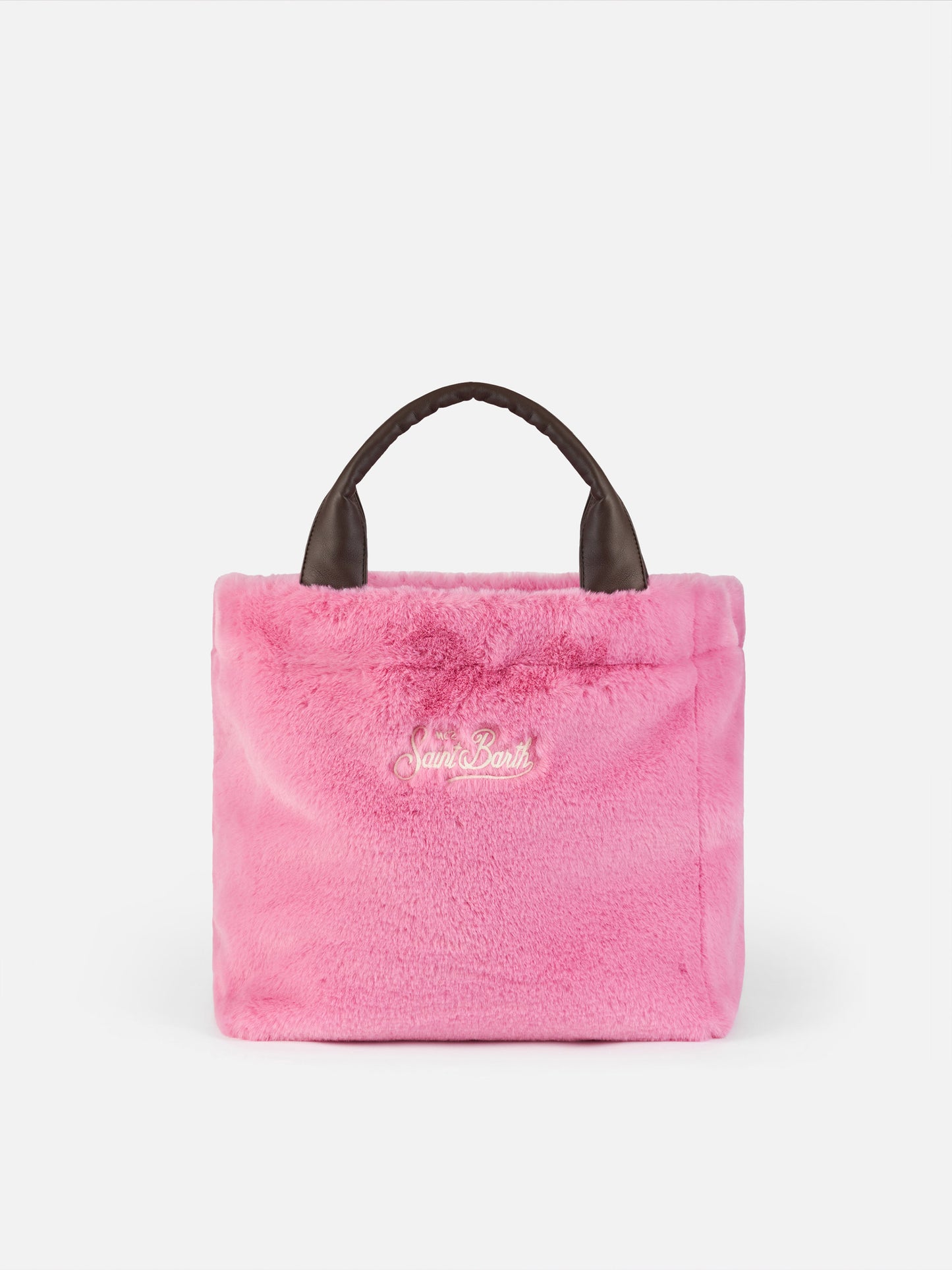 Furry soft Colette fuchsia handbag with shoulder strap
