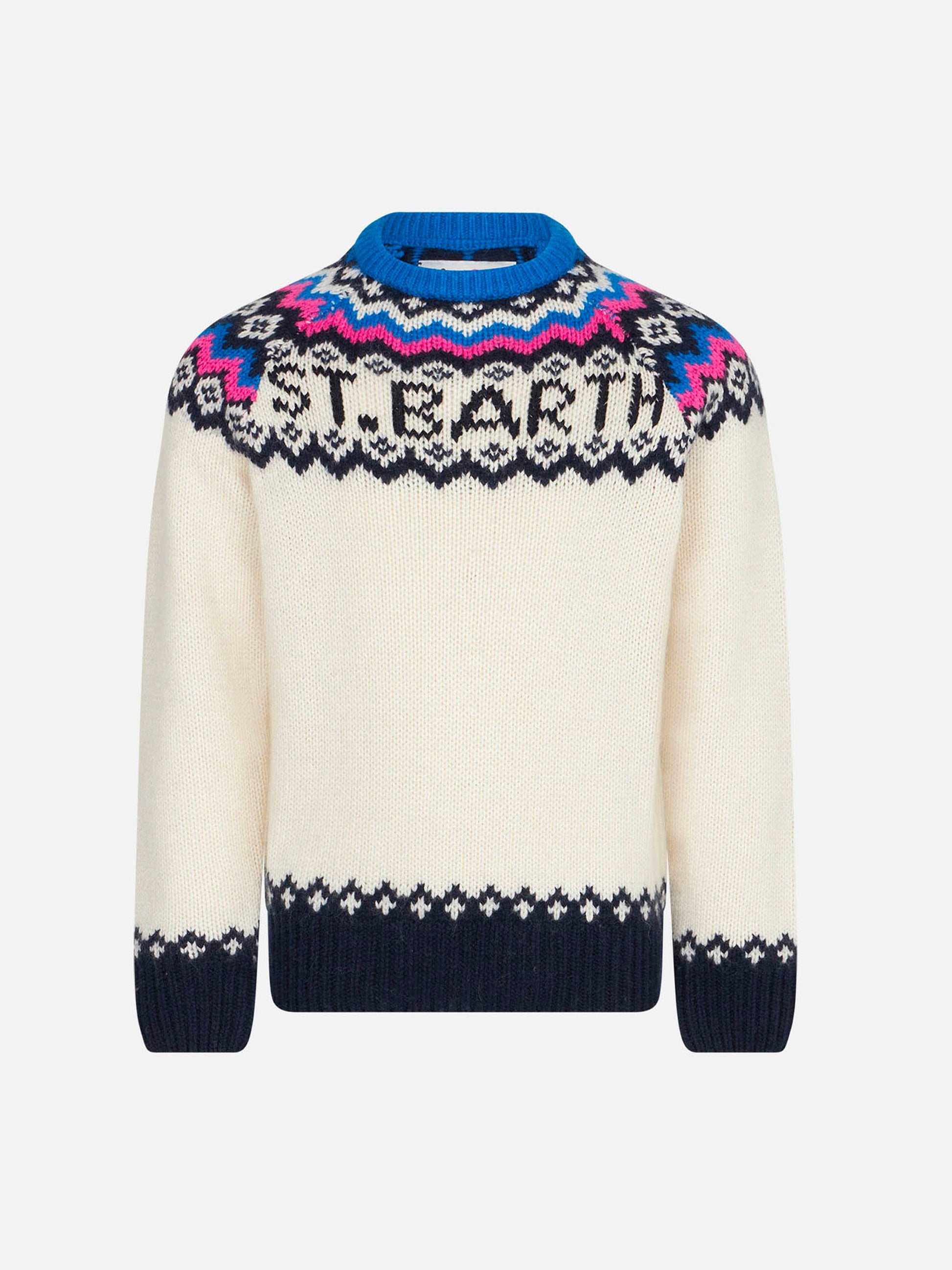 Girl sweater with nordic jacquard pattern - MC2 Saint Barth