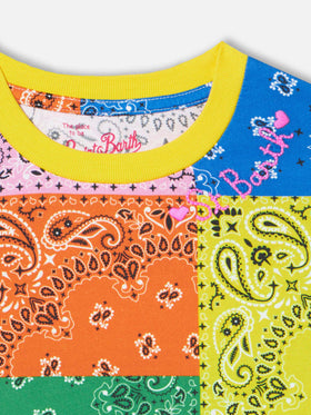 Girl cotton dress with fringes - MC2 Saint Barth