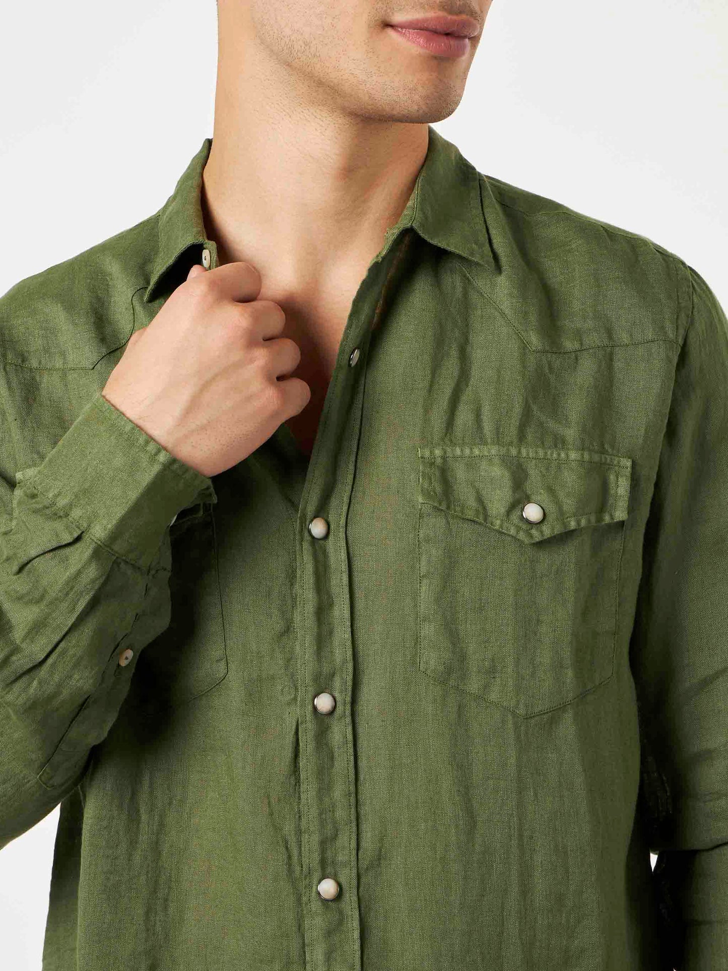 Dark green linen shirt