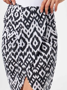 Woman midi skirt Amanda with ikat print - MC2 Saint Barth