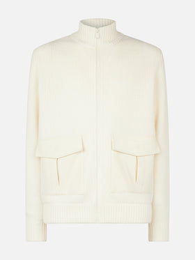 Man knitted bomber with felt pockets - MC2 Saint Barth