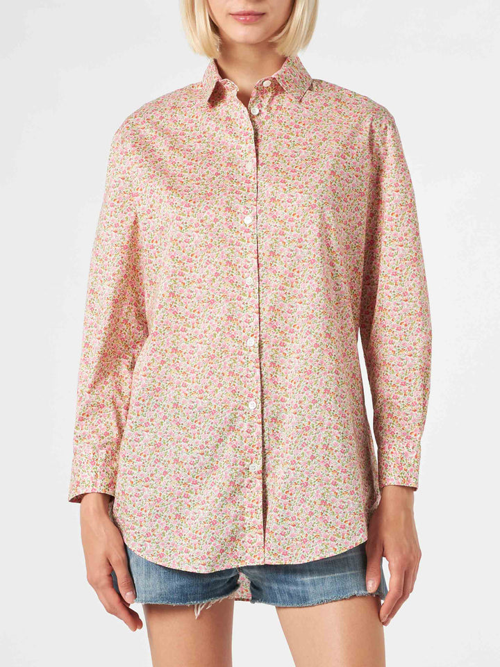Woman Brigitte cotton shirt with flower print | Made with Liberty fabric - MC2 Saint Barth