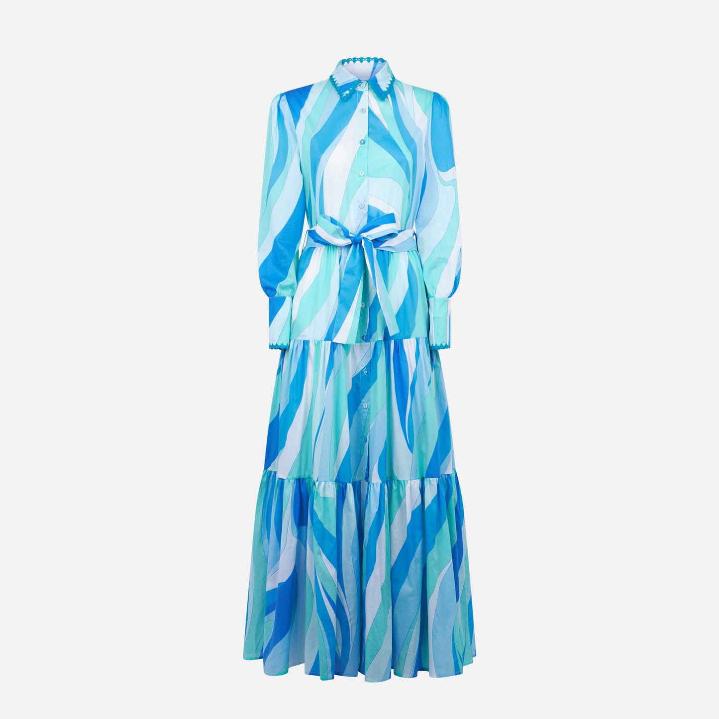 Woman long dress Jensen with wave print - MC2 Saint Barth