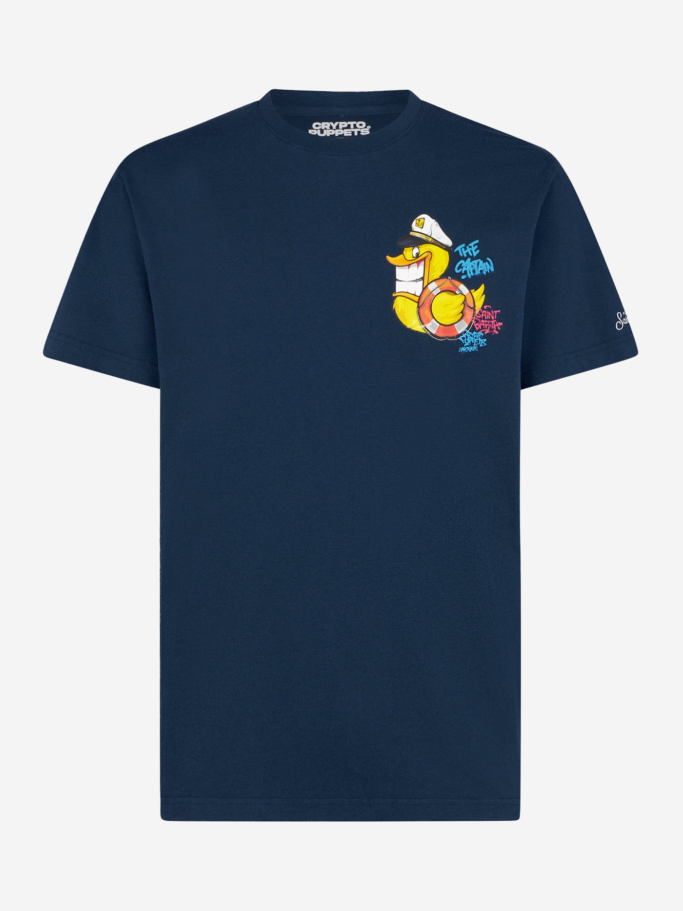 T-shirt da uomo con stampa captain duck | CRYPTO PUPPETS® EDIZIONE SPECIALE