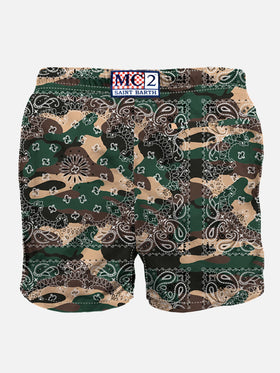 Man swim shorts with camouflage bandanna print - MC2 Saint Barth