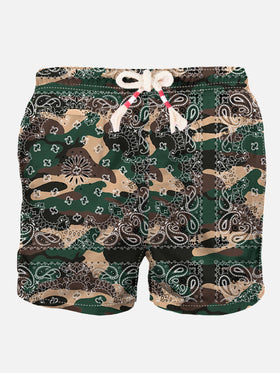 Man swim shorts with camouflage bandanna print - MC2 Saint Barth
