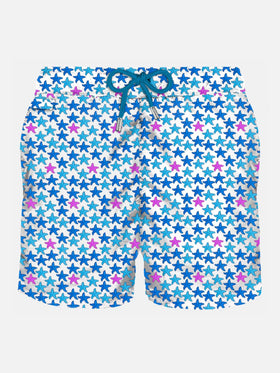 Man light fabric swim shorts with starfish print - MC2 Saint Barth