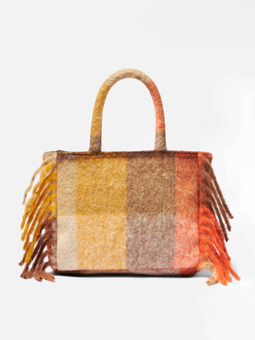 Colette handbag with multicolor check and fringes - MC2 Saint Barth