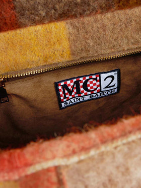 Colette handbag with multicolor check and fringes - MC2 Saint Barth