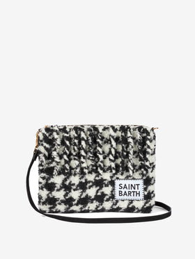 Parisienne blanket crossbody pouch bag with pied-de-poule pattern - MC2 Saint Barth