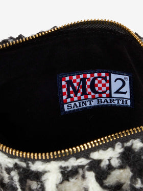 Parisienne blanket crossbody pouch bag with pied-de-poule pattern - MC2 Saint Barth