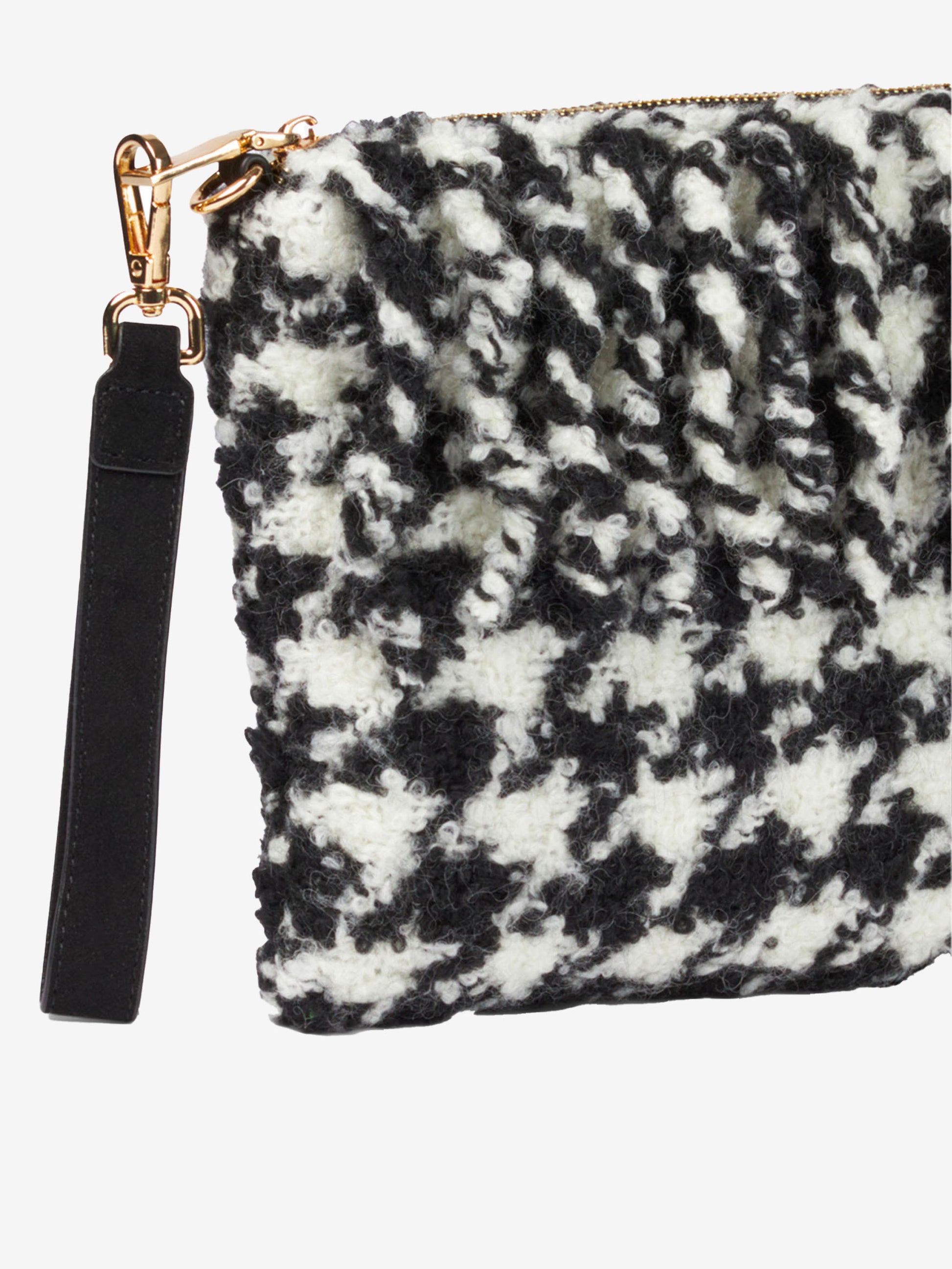 Parisienne blanket crossbody pouch bag with pied-de-poule pattern - MC2 Saint Barth
